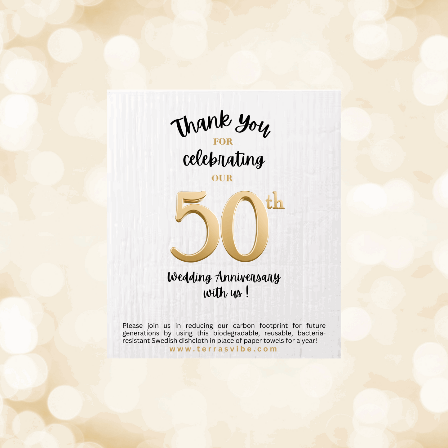 50th Year Dishcloth Party Favor | Terra's Vibe