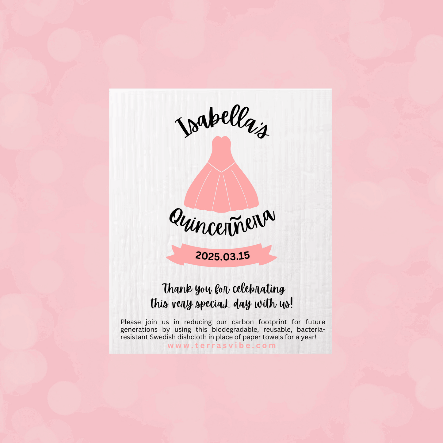 Eco-Friendly Swedish Dishcloth | Quinceanera | Terra's Vibe