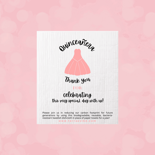Quinceanera Dishcloth Favor | Quinceanera Swedish Favor | Terra's Vibe
