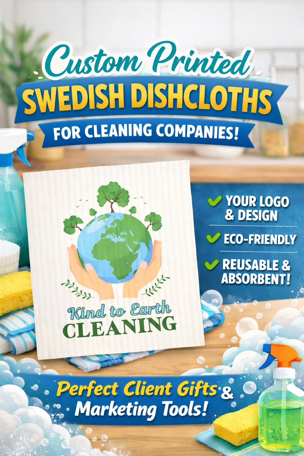Custom Cloths for CLEANING COMPANIES