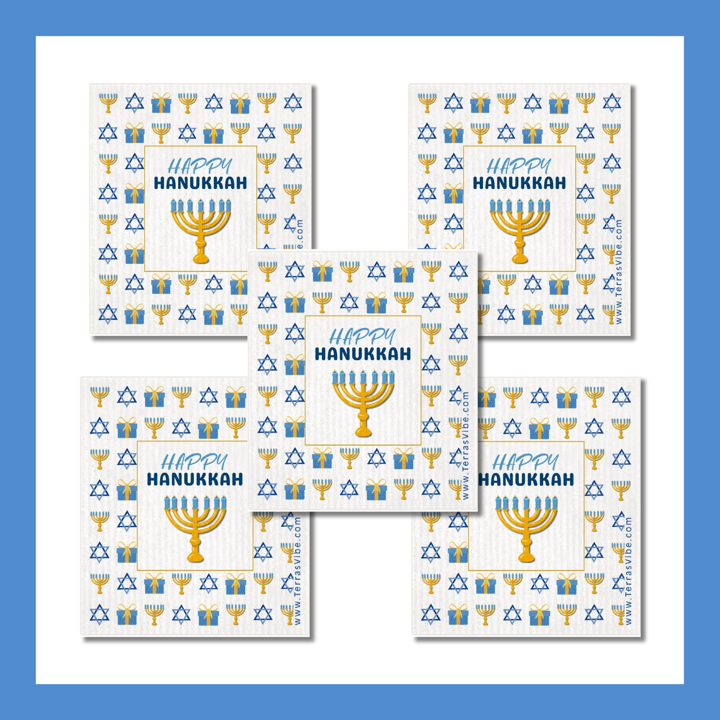 HAPPY HANUKKAH - Swedish Cloth