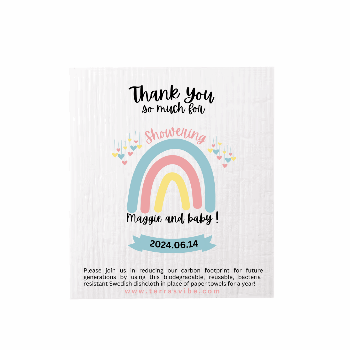 Baby Shower Dishcloth Favor | Personalized Favor | Terra's Vibe
