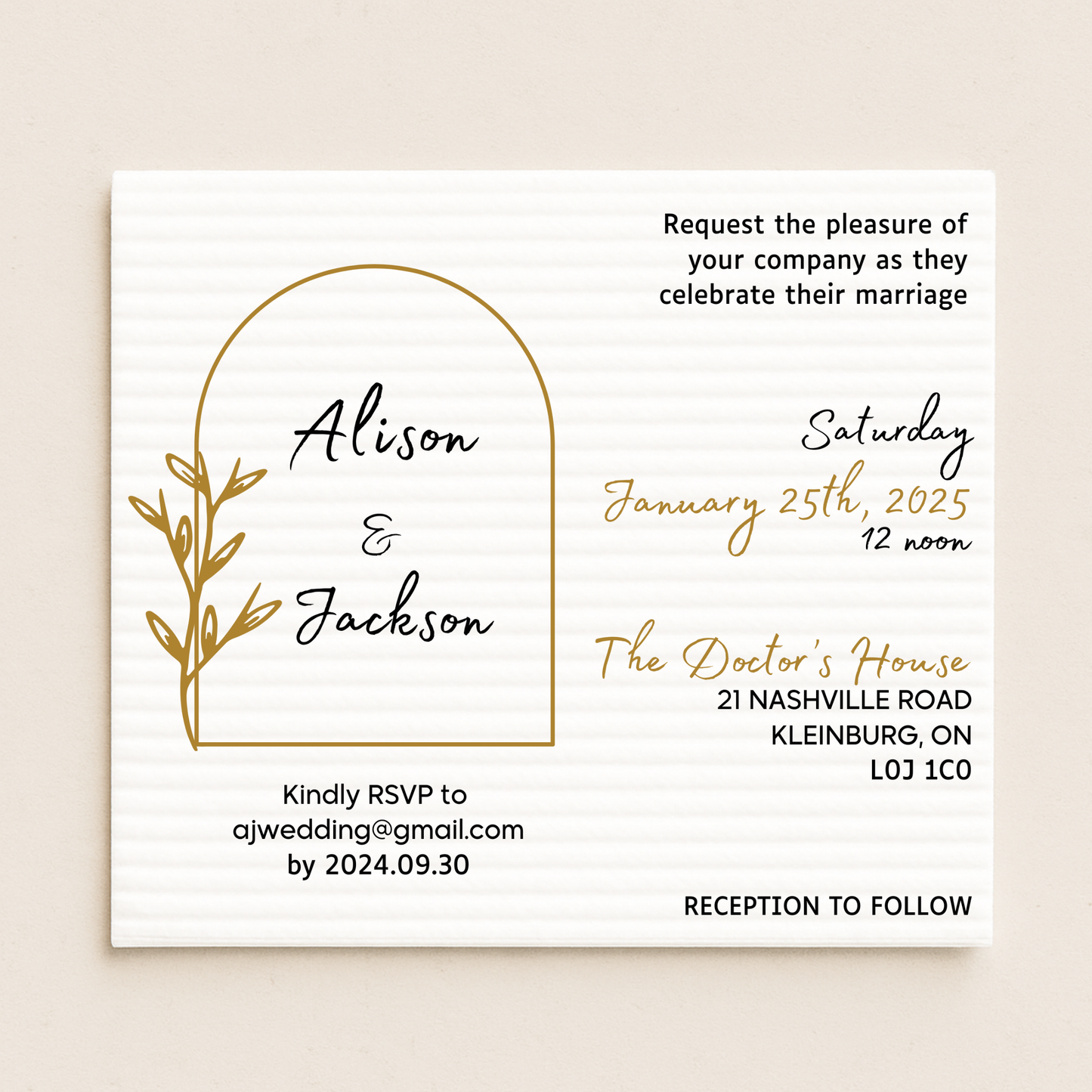 25 WEDDING INVITATIONS - any color