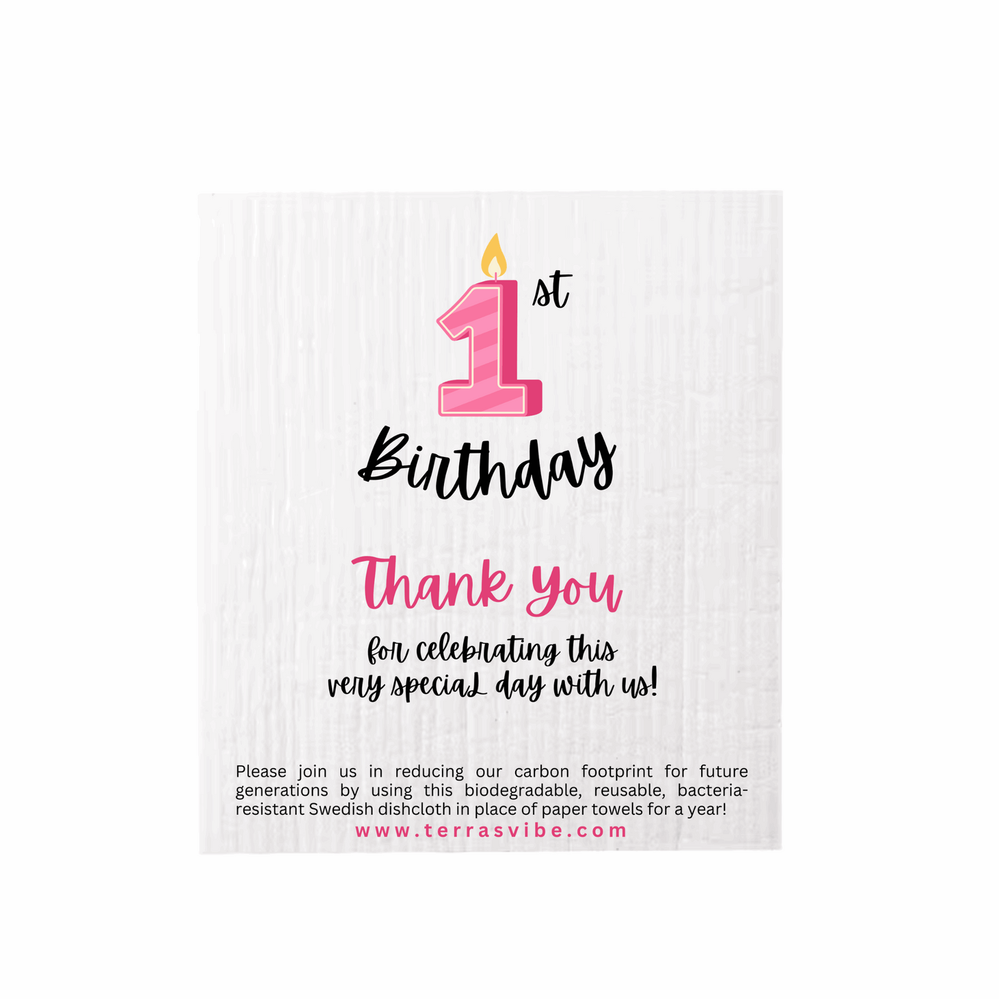 Baby Birthday Pink Party Favor | Terra's Vibe