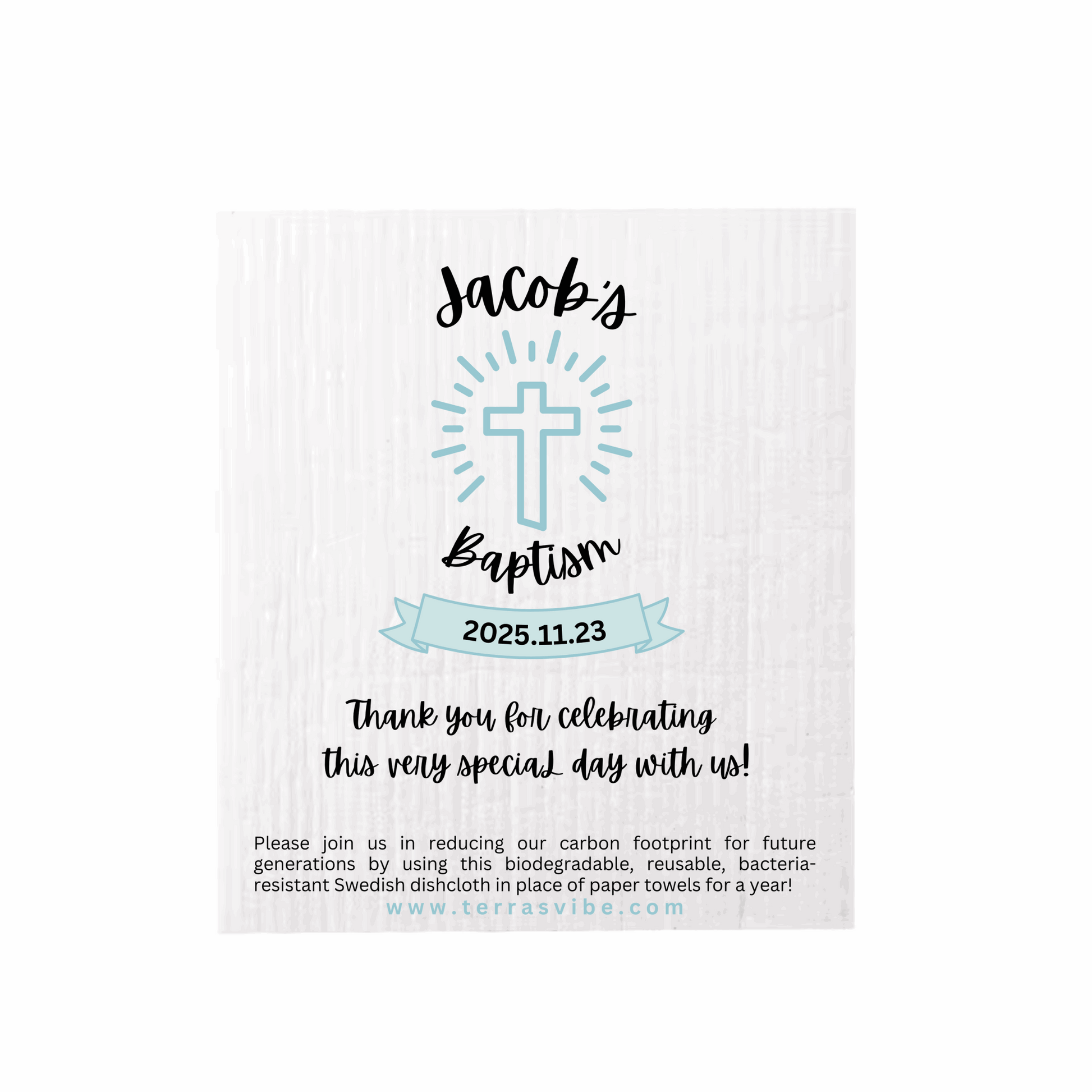 BAPTISM FAVOUR ~ PERSONALIZED ~ [pink or blue]