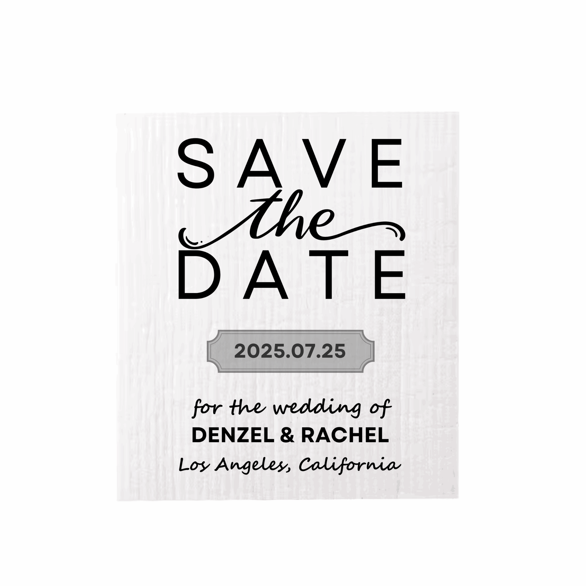 SAVE-THE-DATE ANNOUNCEMENT ~  Swedish Dishcloth [Center style A - pink, black, gold or peach]