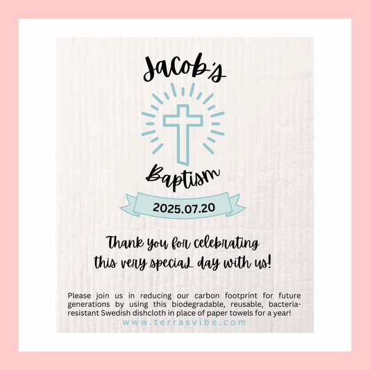BAPTISM FAVOUR ~ PERSONALIZED ~ [pink or blue]