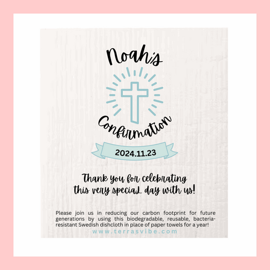 CONFIRMATION FAVOUR ~ PERSONALIZED  [pink or blue]