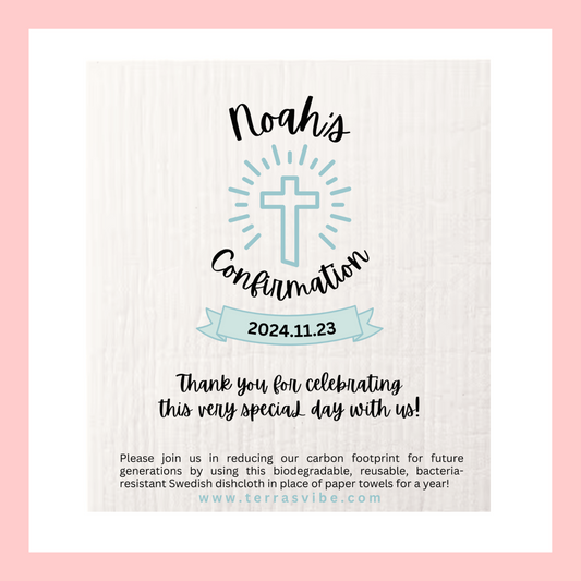 CONFIRMATION FAVOR ~ PERSONALIZED  [pink or blue]
