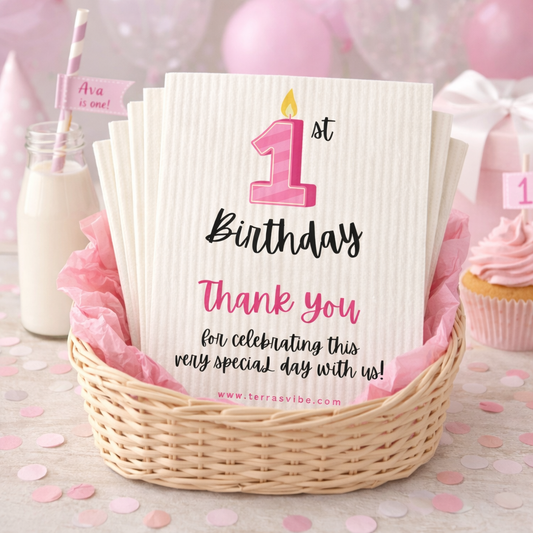 1st BIRTHDAY PARTY FAVOR - pink or blue