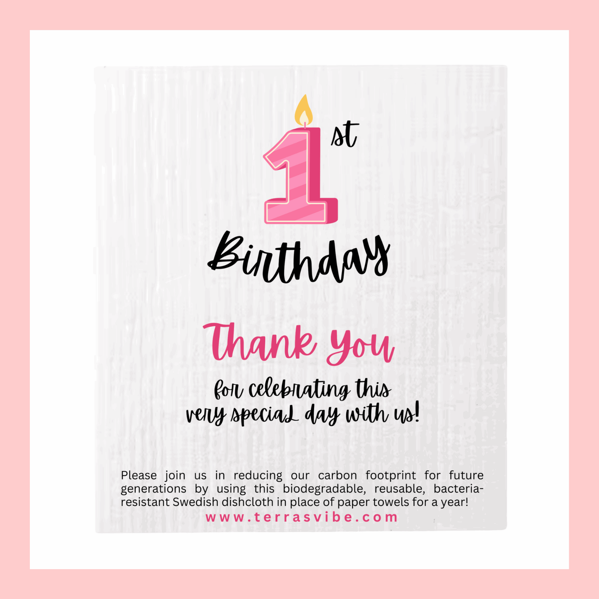 1st BIRTHDAY PARTY FAVOUR ~ [pink or blue]