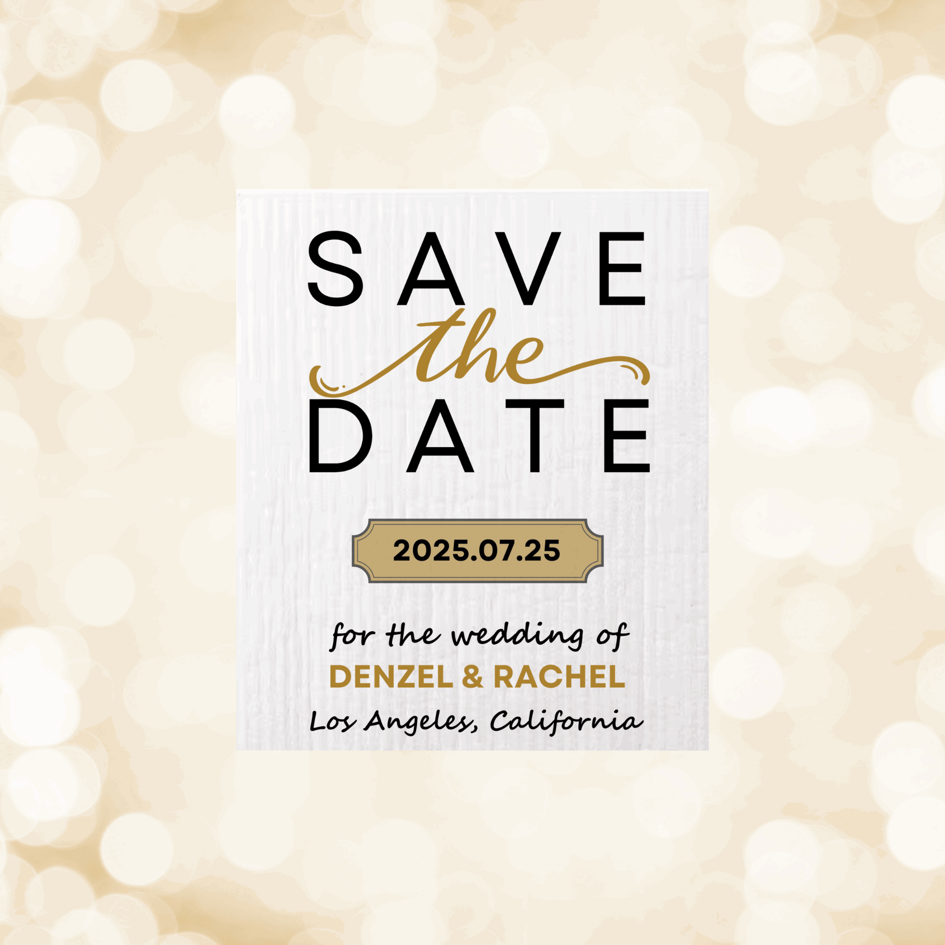 SAVE-THE-DATE ANNOUNCEMENT ~  Swedish Dishcloth [Center style A - pink, black, gold or peach]