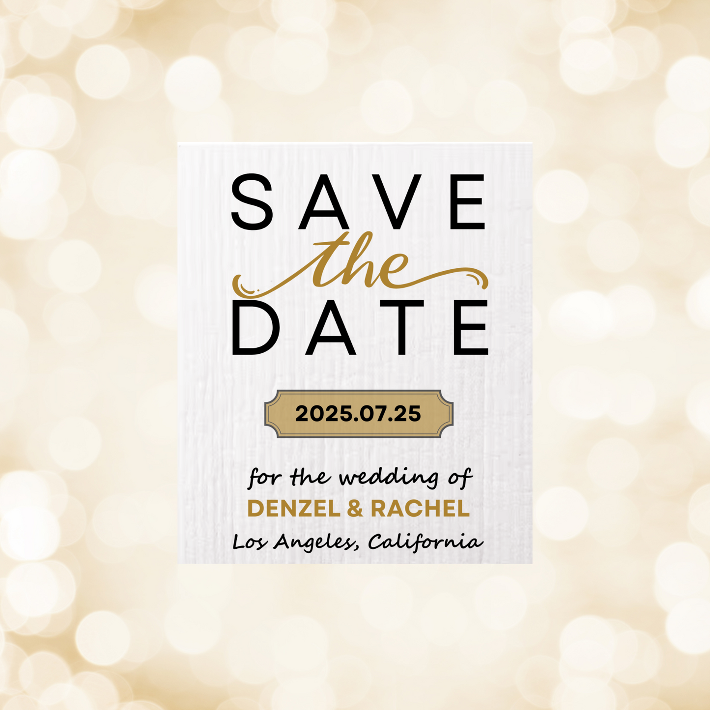 SAVE-THE-DATE ANNOUNCEMENT ~  Swedish Dishcloth [Center style A - pink, black, gold or peach]