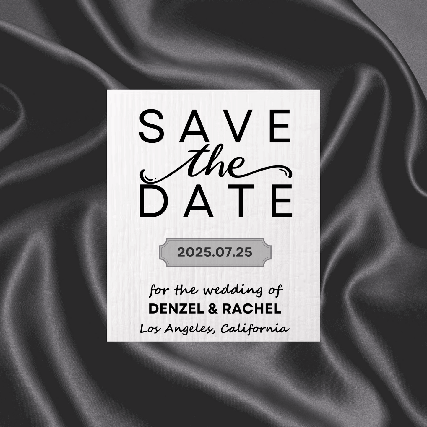 SAVE-THE-DATE ANNOUNCEMENT ~  Swedish Dishcloth [Center style A - pink, black, gold or peach]