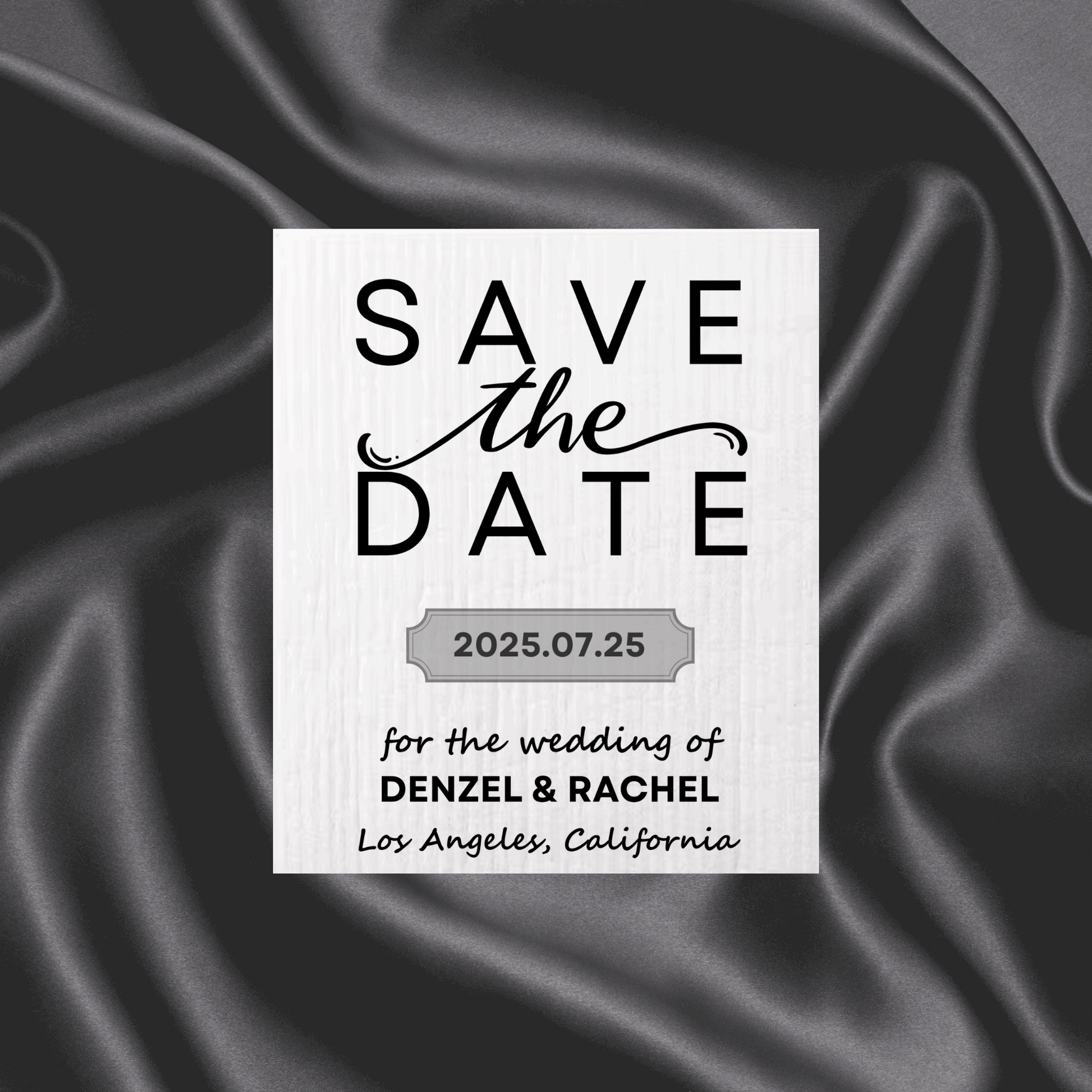 SAVE-THE-DATE ANNOUNCEMENT ~  Swedish Dishcloth [Center style A - pink, black, gold or peach]