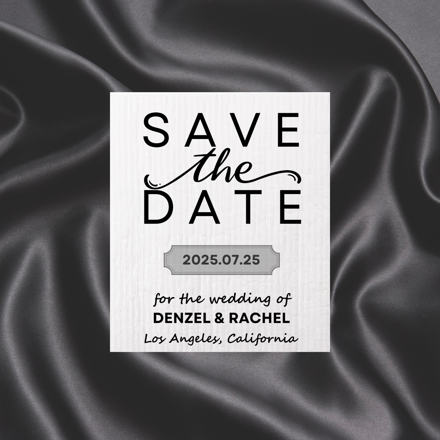 SAVE-THE-DATE ANNOUNCEMENT ~  Swedish Dishcloth [Center style A - pink, black, gold or peach]
