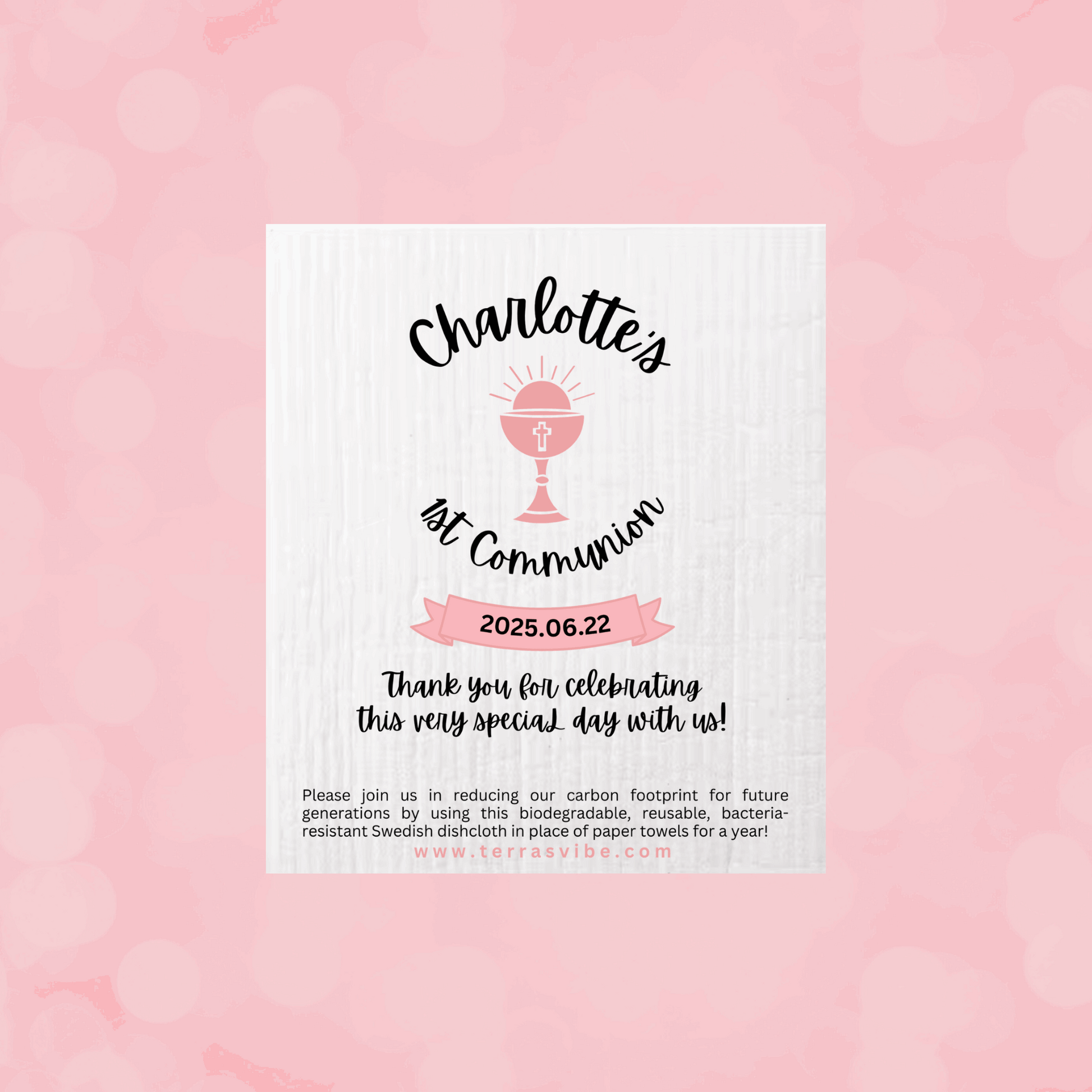 Pink Swedish Dishcloth | Personalized Dishcloth | Terra's Vibe