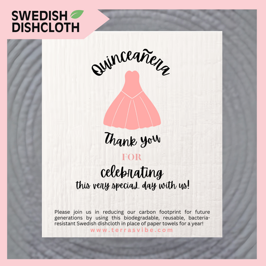 QUINCEANERA FAVOR ~ Swedish Dishcloth