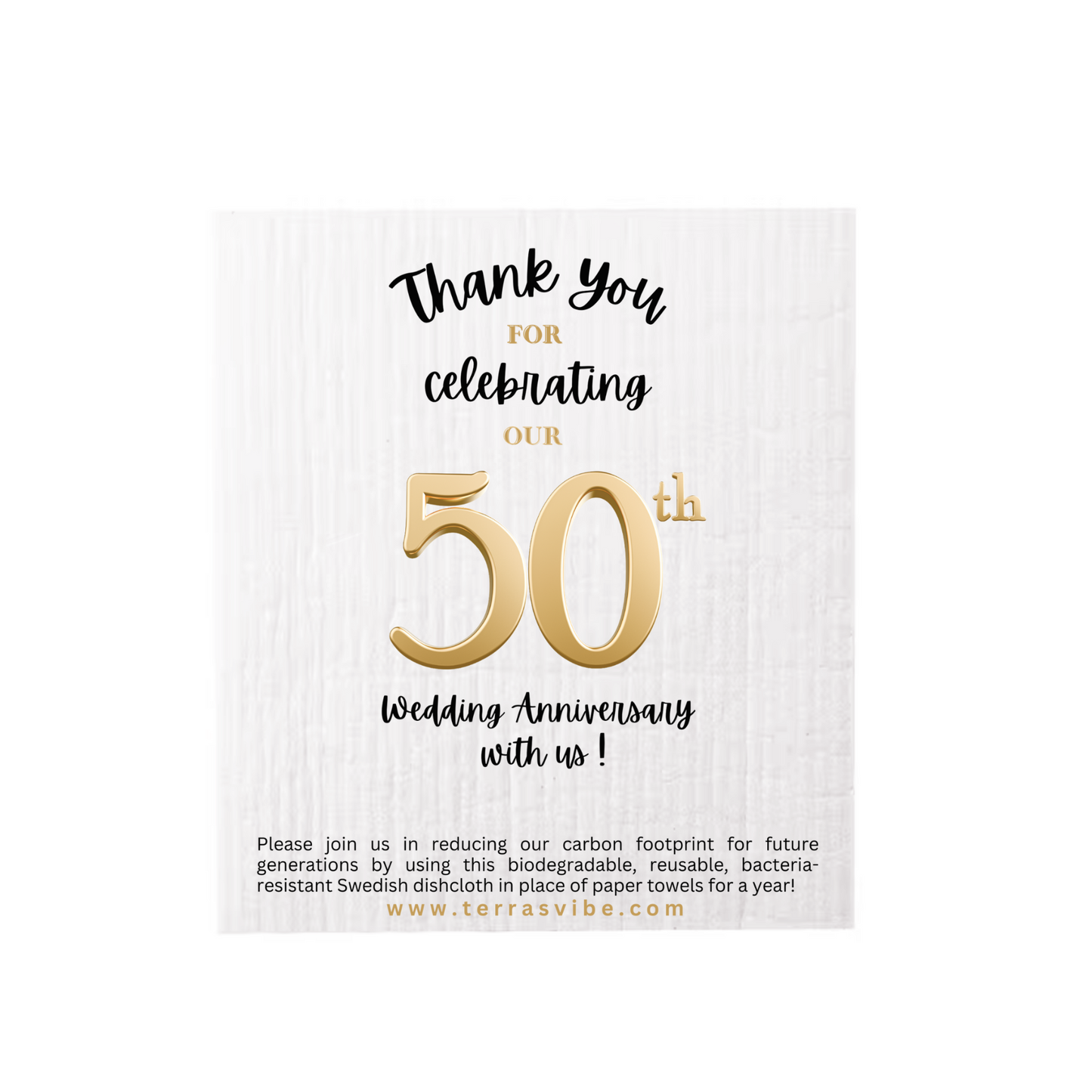 50th Year Dishcloth Party Favor | Terra's Vibe