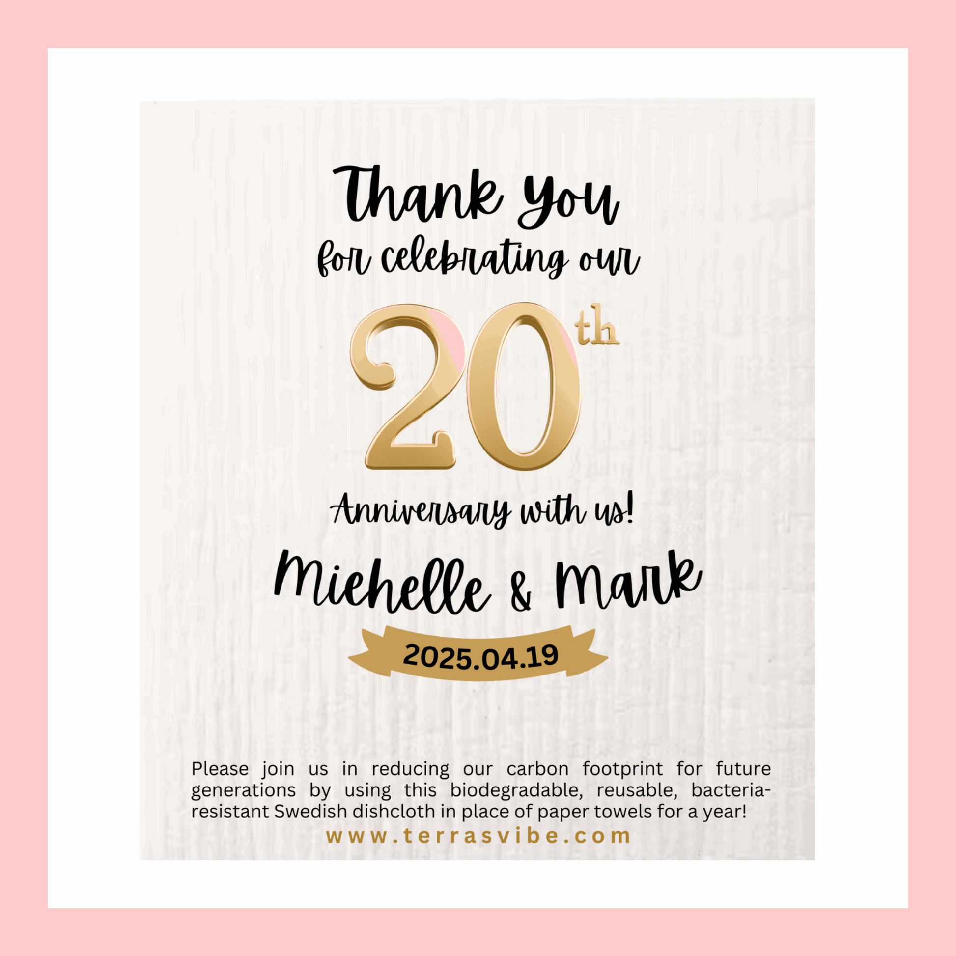ANNIVERSARY PARTY FAVOUR ~ PERSONALIZED