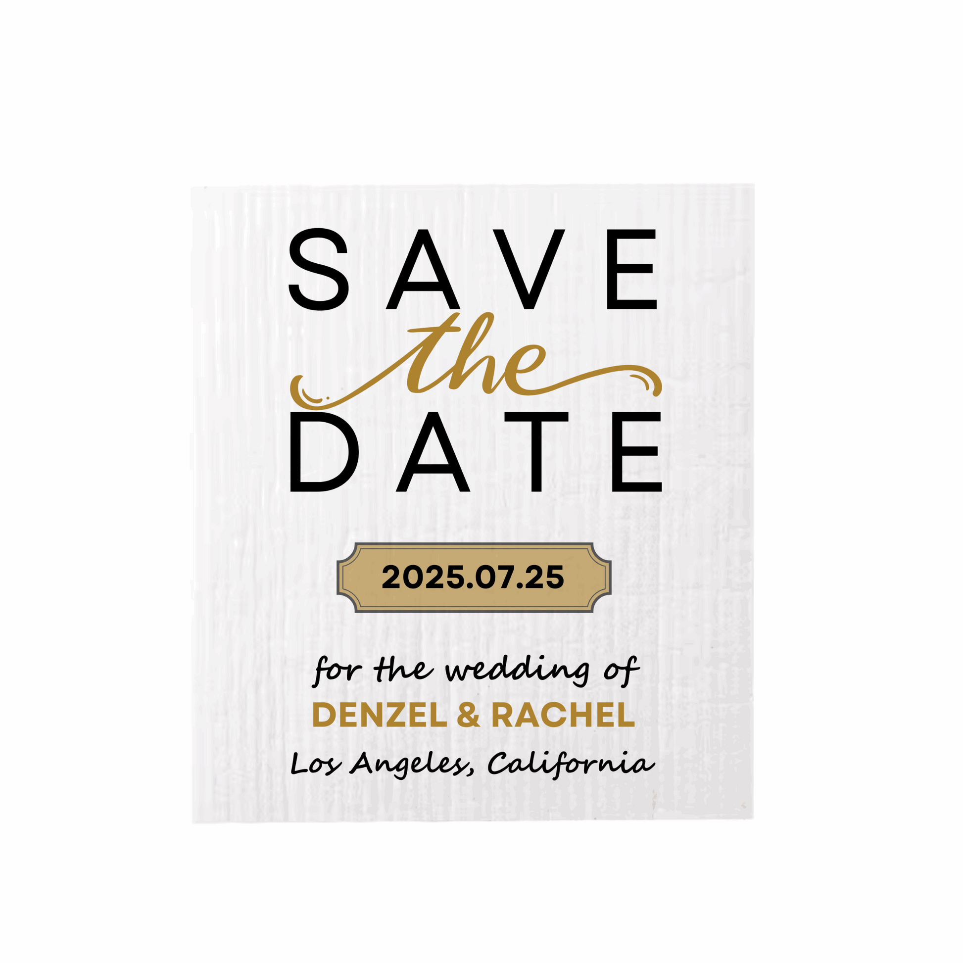 SAVE-THE-DATE ANNOUNCEMENT ~  Swedish Dishcloth [Center style A - pink, black, gold or peach]