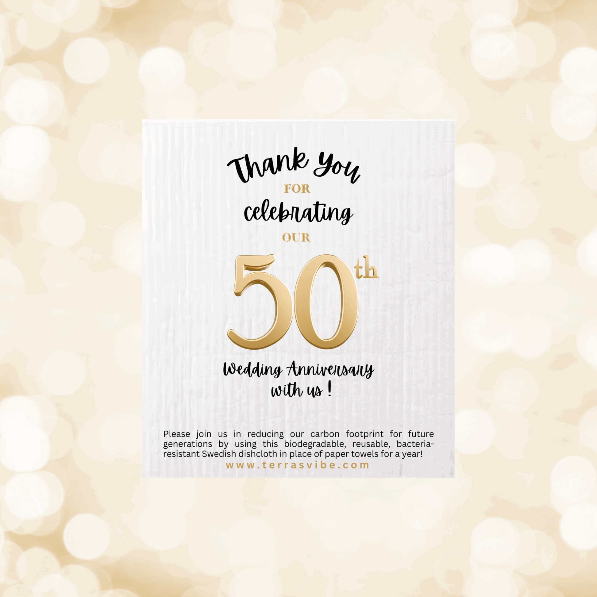 50th Year Dishcloth Party Favor | Terra's Vibe