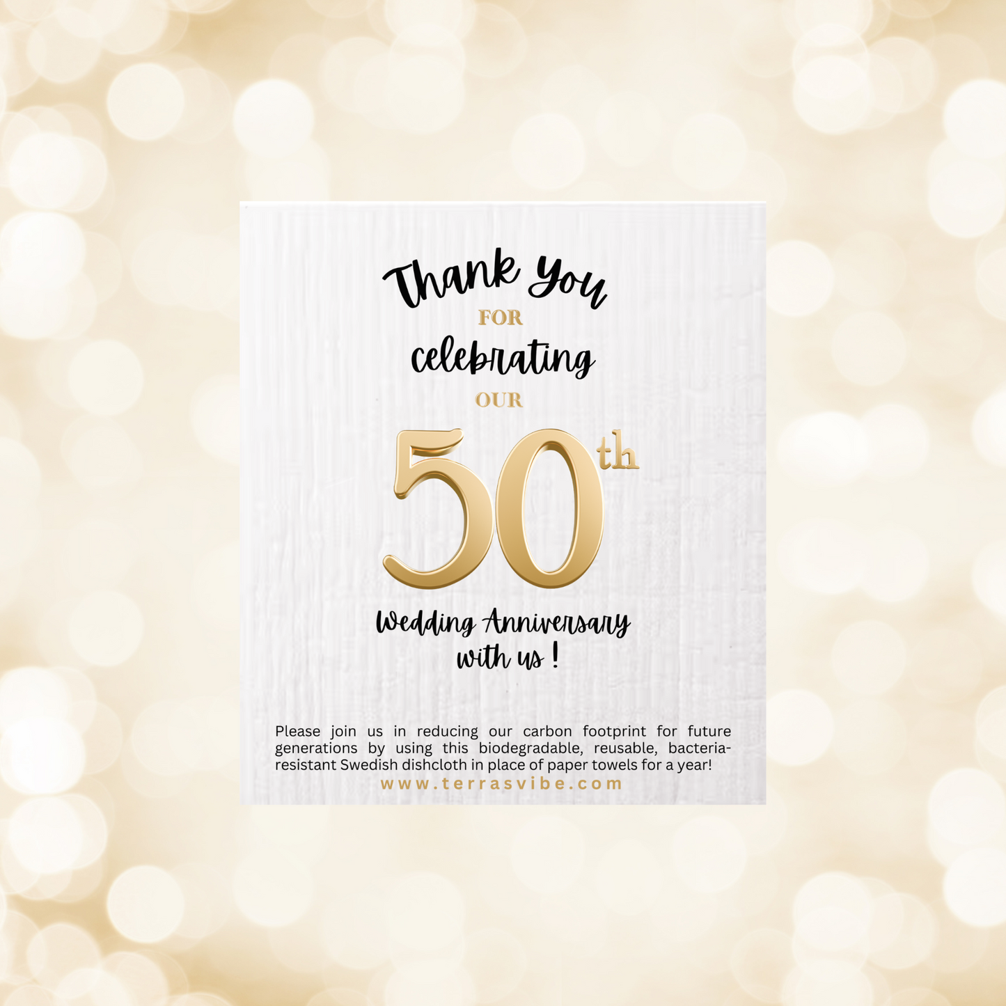 50th Year Dishcloth Party Favor | Terra's Vibe