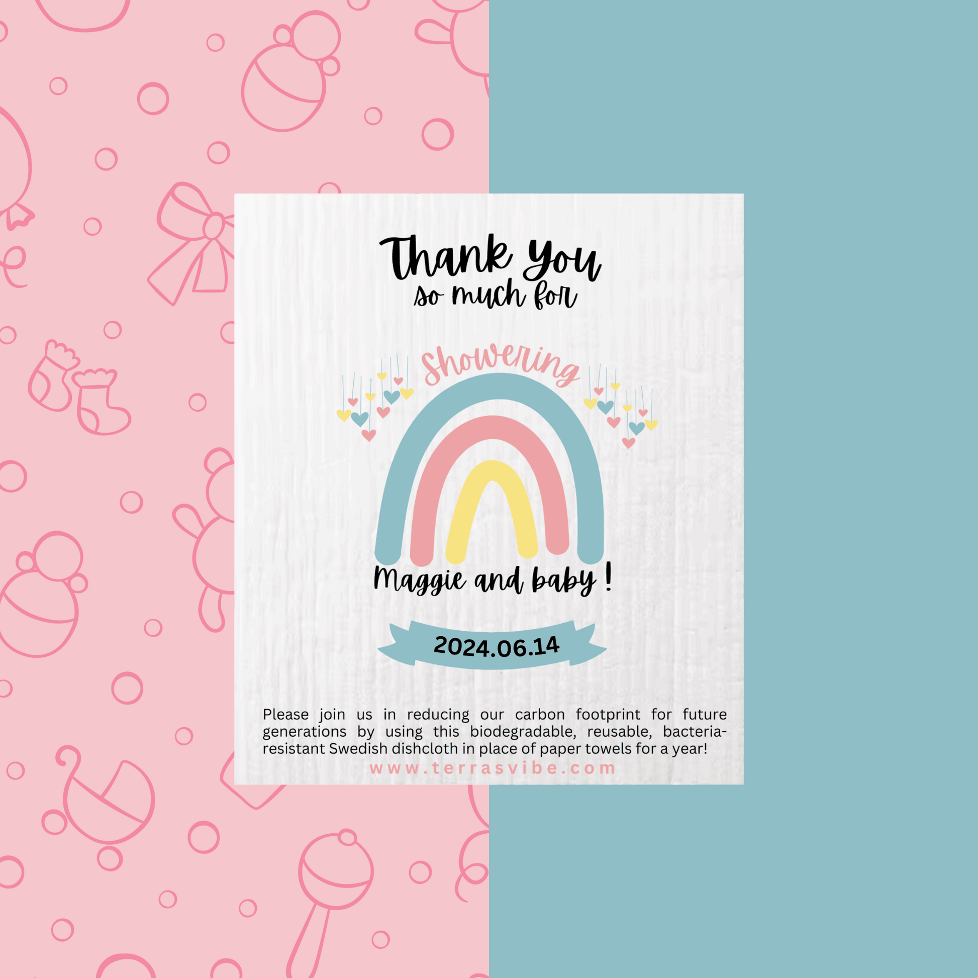 Baby Shower Dishcloth Favor | Personalized Favor | Terra's Vibe