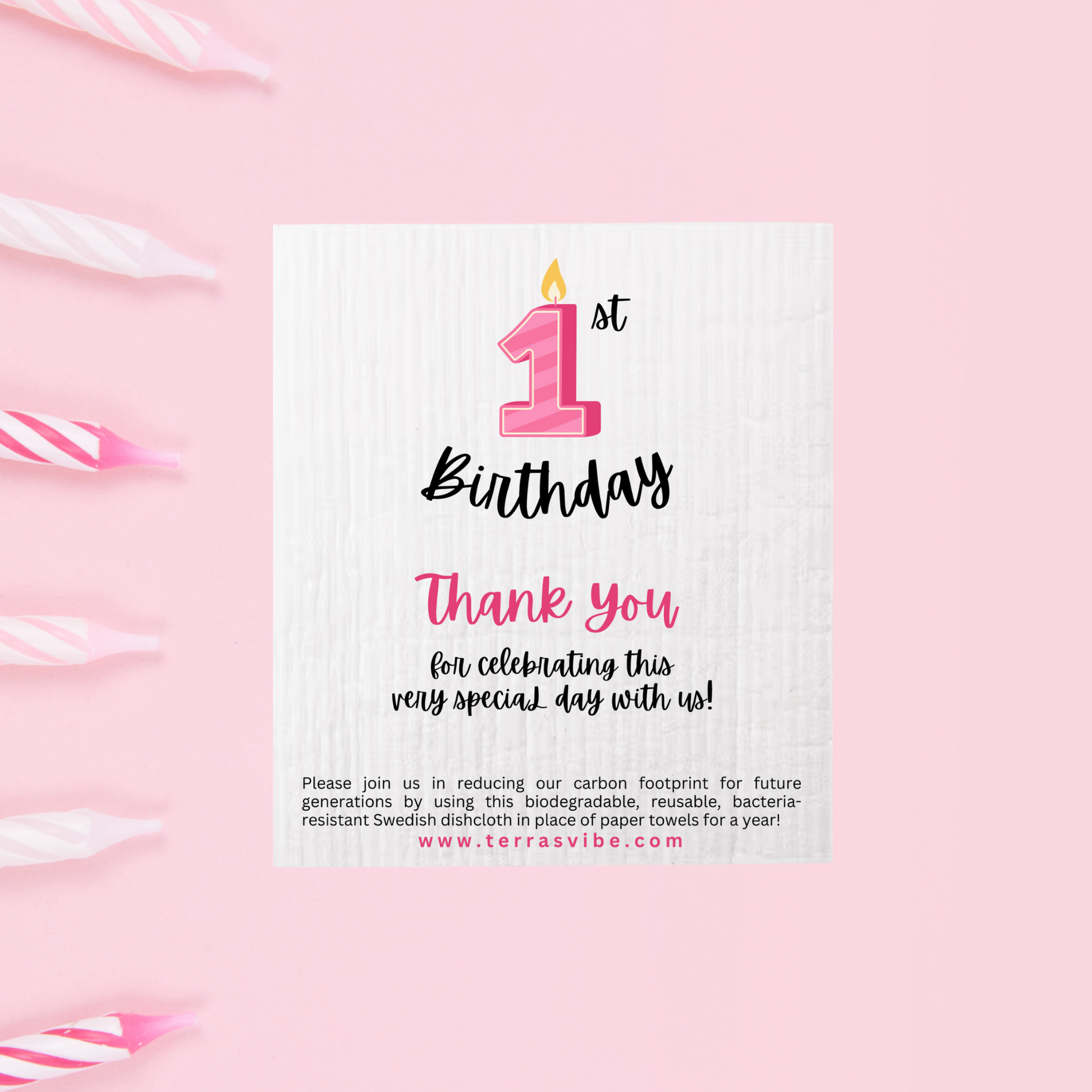 Baby Birthday Pink Party Favor | Terra's Vibe