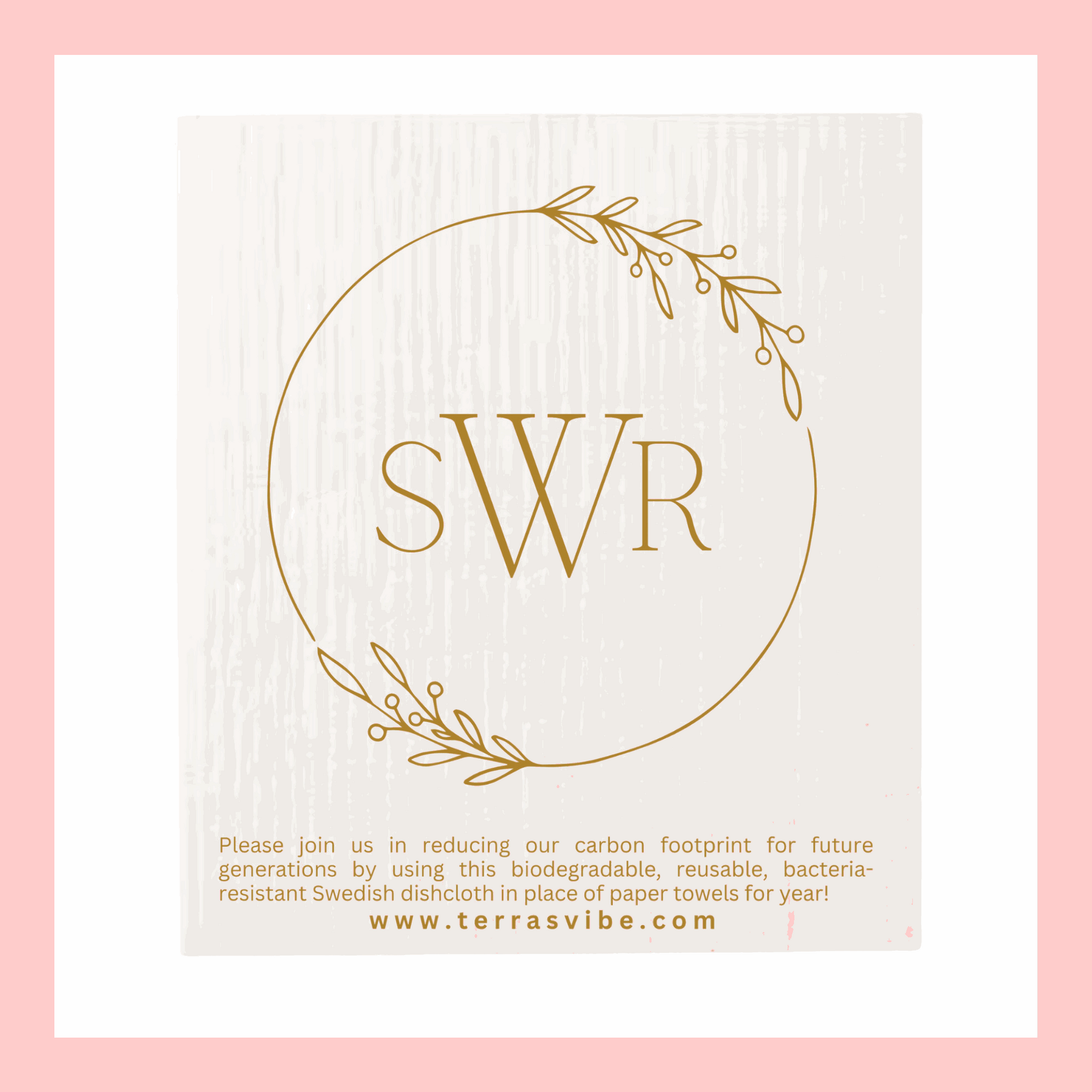 WEDDING FAVOUR ~ PERSONALIZED ~ TRIPPLE MONOGRAM ~ Swedish Dishcloth [pink, black or gold]