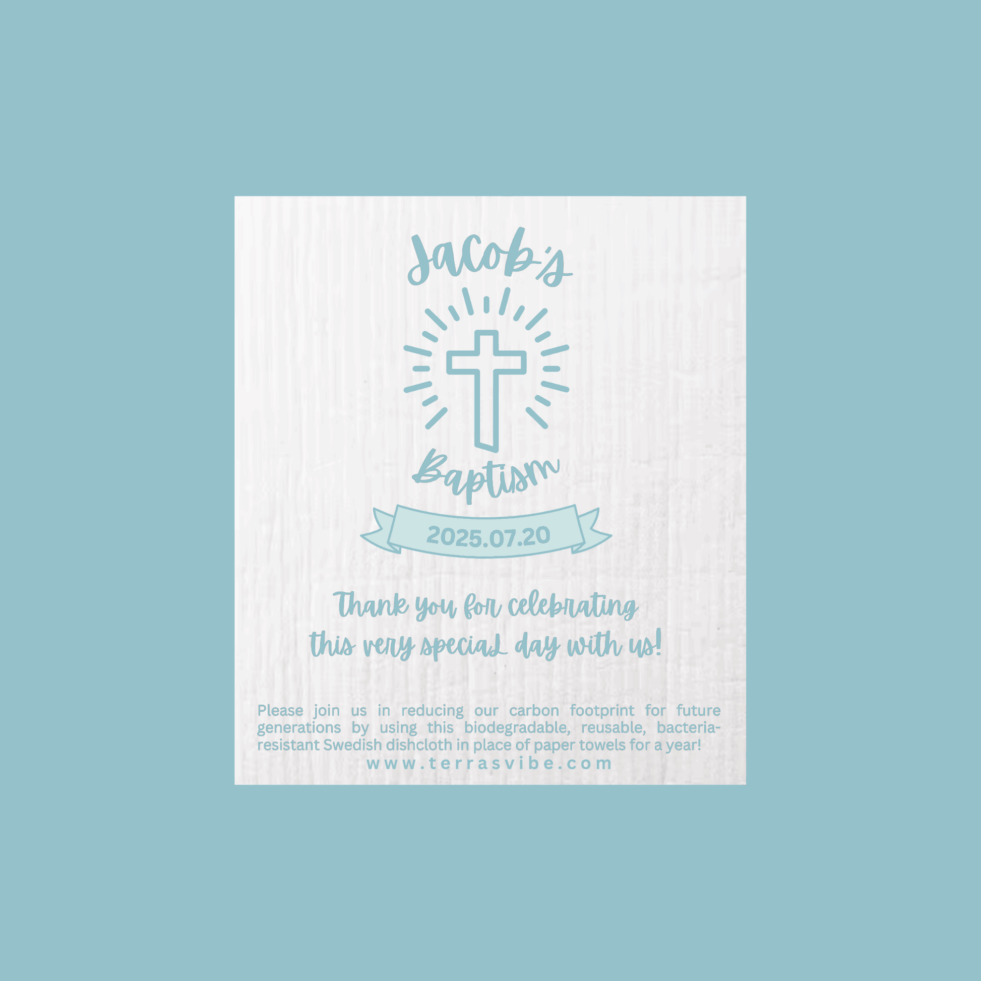 BAPTISM FAVOUR ~ PERSONALIZED ~ [pink or blue]