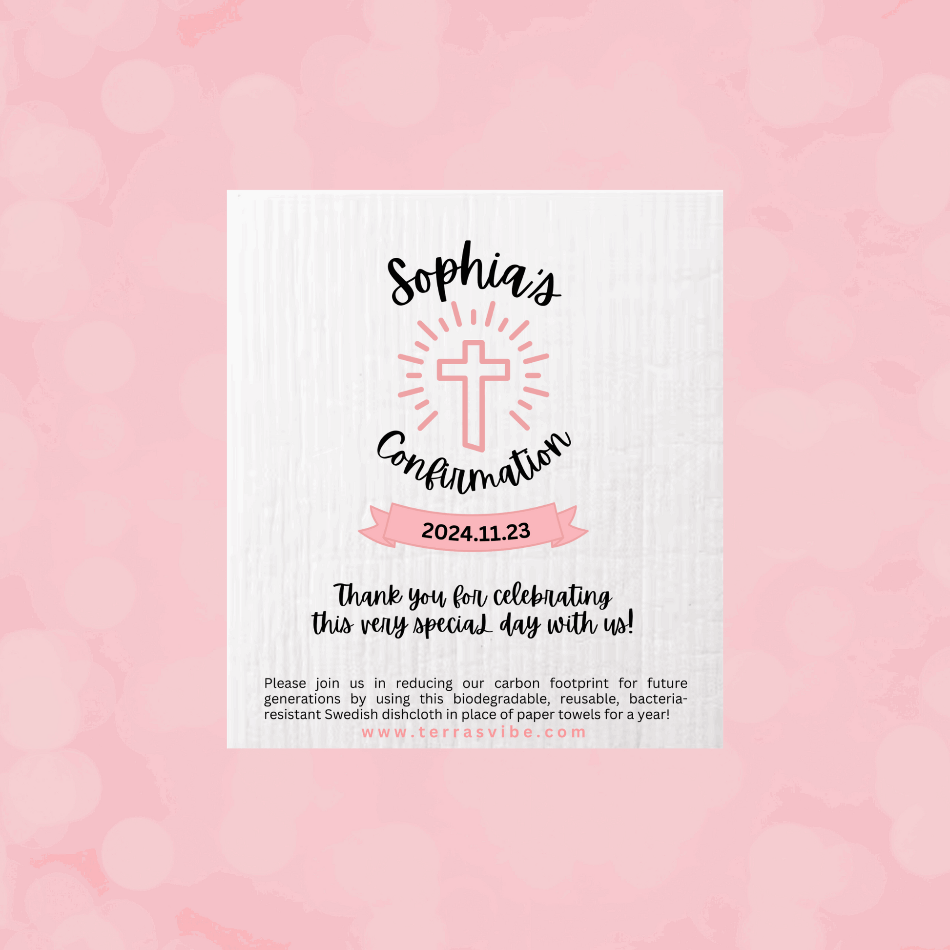 CONFIRMATION FAVOUR ~ PERSONALIZED  [pink or blue]