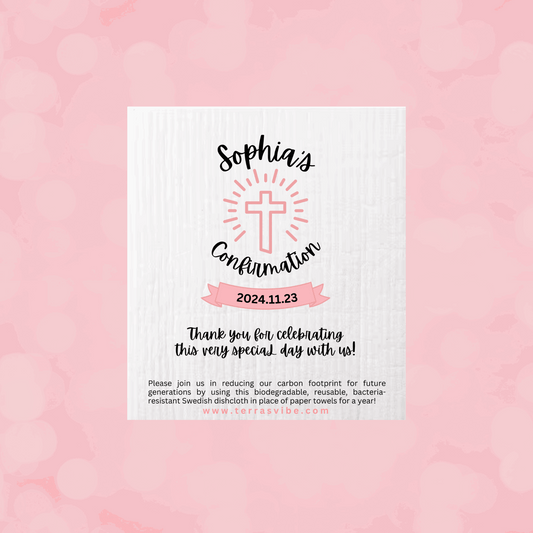 CONFIRMATION FAVOUR ~ PERSONALIZED  [pink or blue]