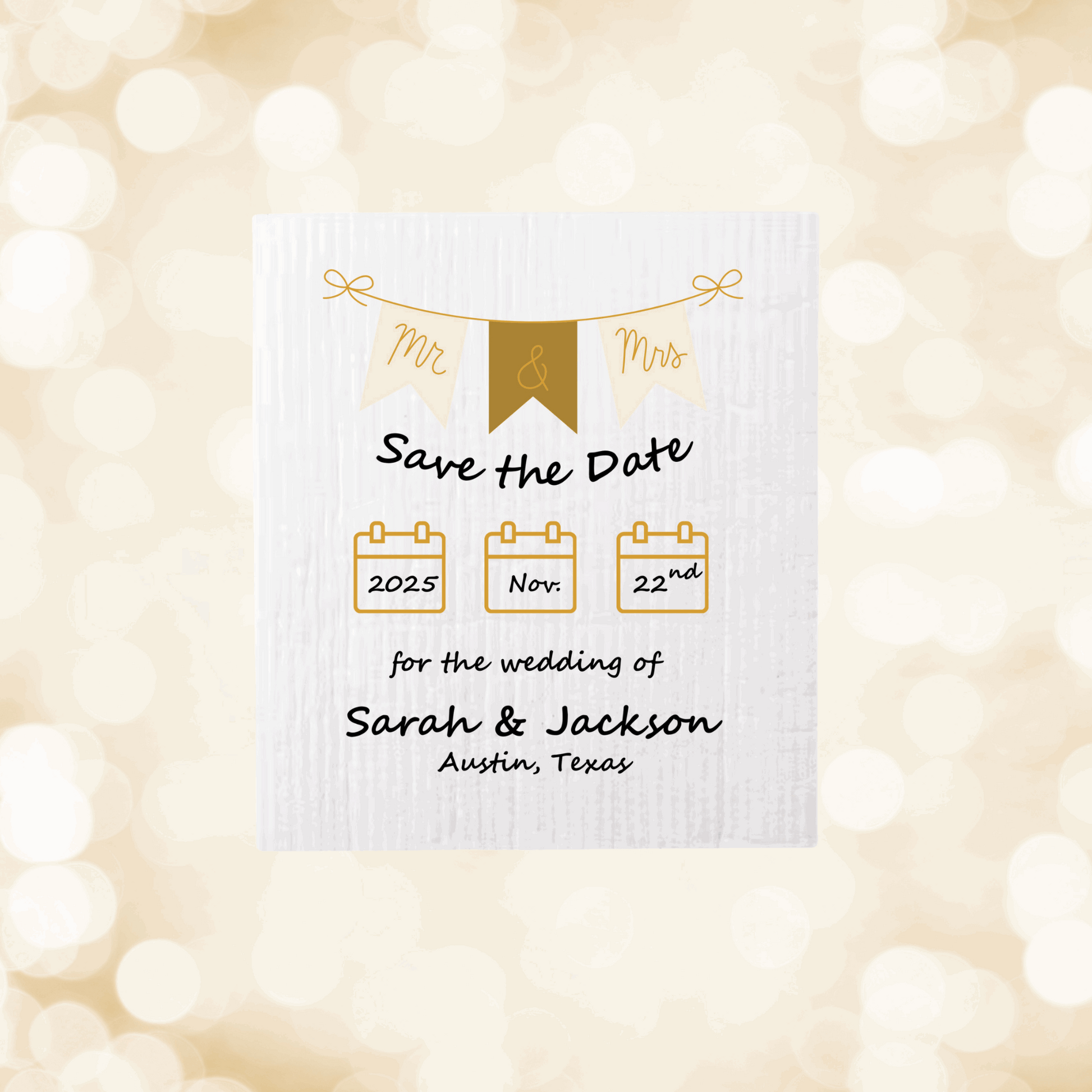 SAVE-THE-DATE ANNOUNCEMENT ~ Swedish Dishcloth [Banner style B - pink, black, gold or peach]