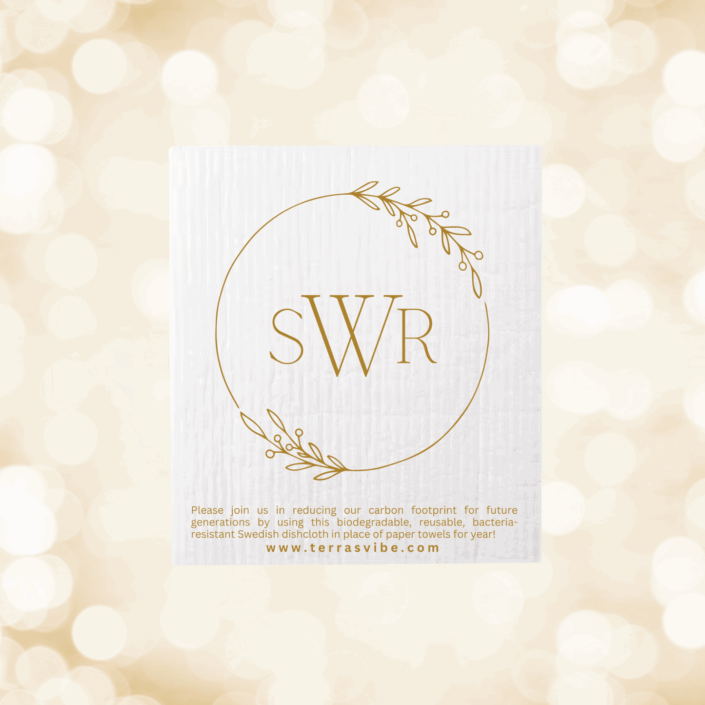 WEDDING FAVOUR ~ PERSONALIZED ~ TRIPPLE MONOGRAM ~ Swedish Dishcloth [pink, black or gold]