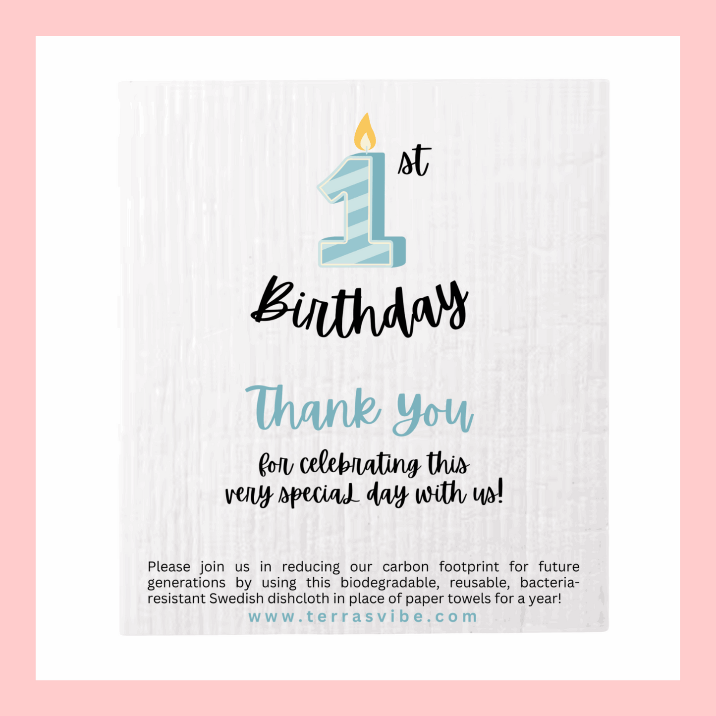 1st BIRTHDAY PARTY FAVOUR ~ [pink or blue]