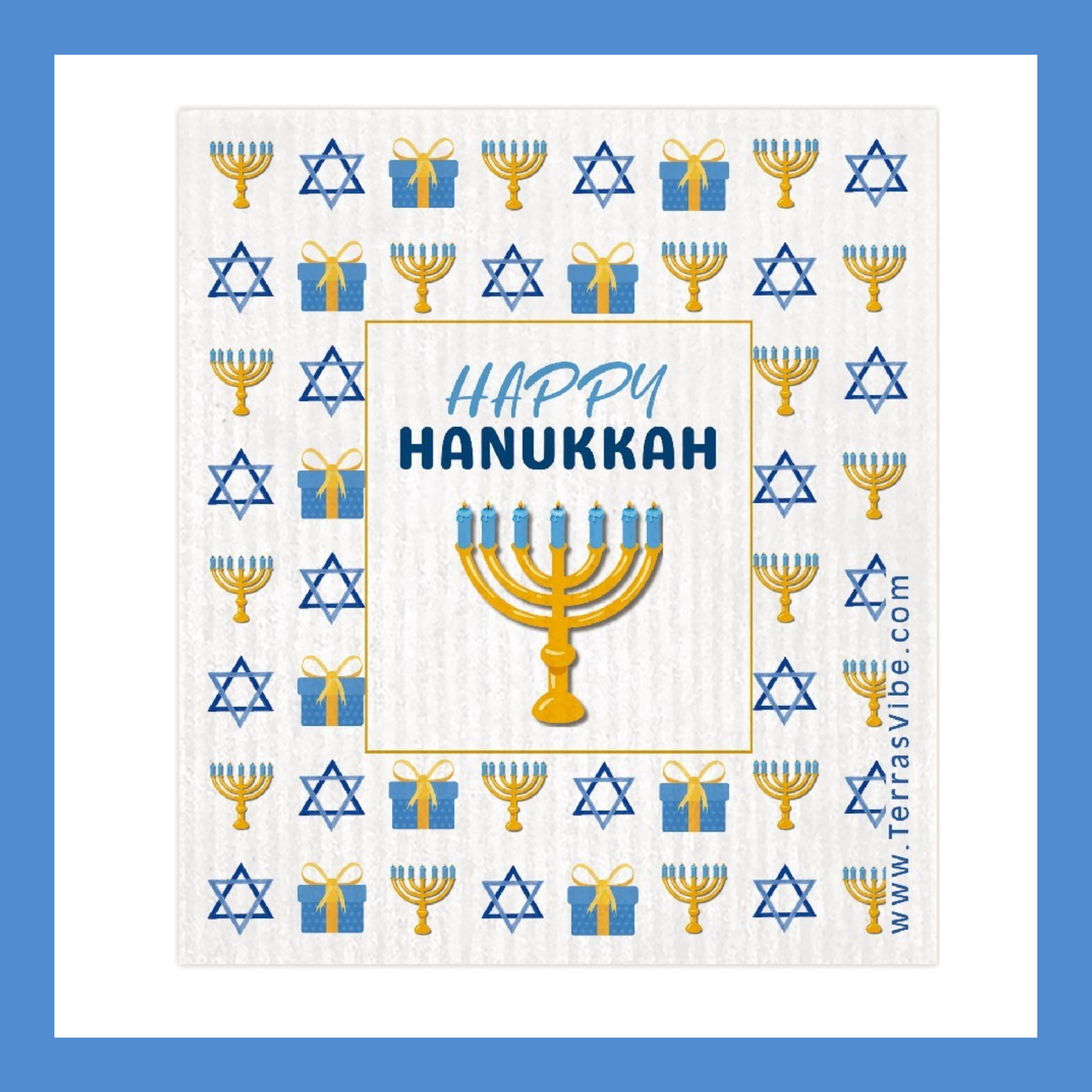 HAPPY HANUKKAH  - Swedish Cloth