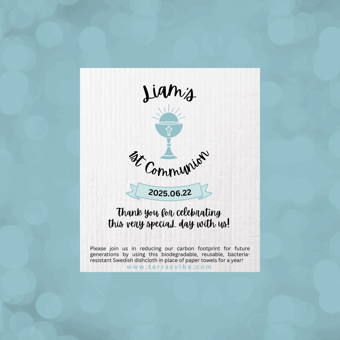 1st COMMUNION FAVOUR ~ PERSONALIZED ~ [pink or blue]