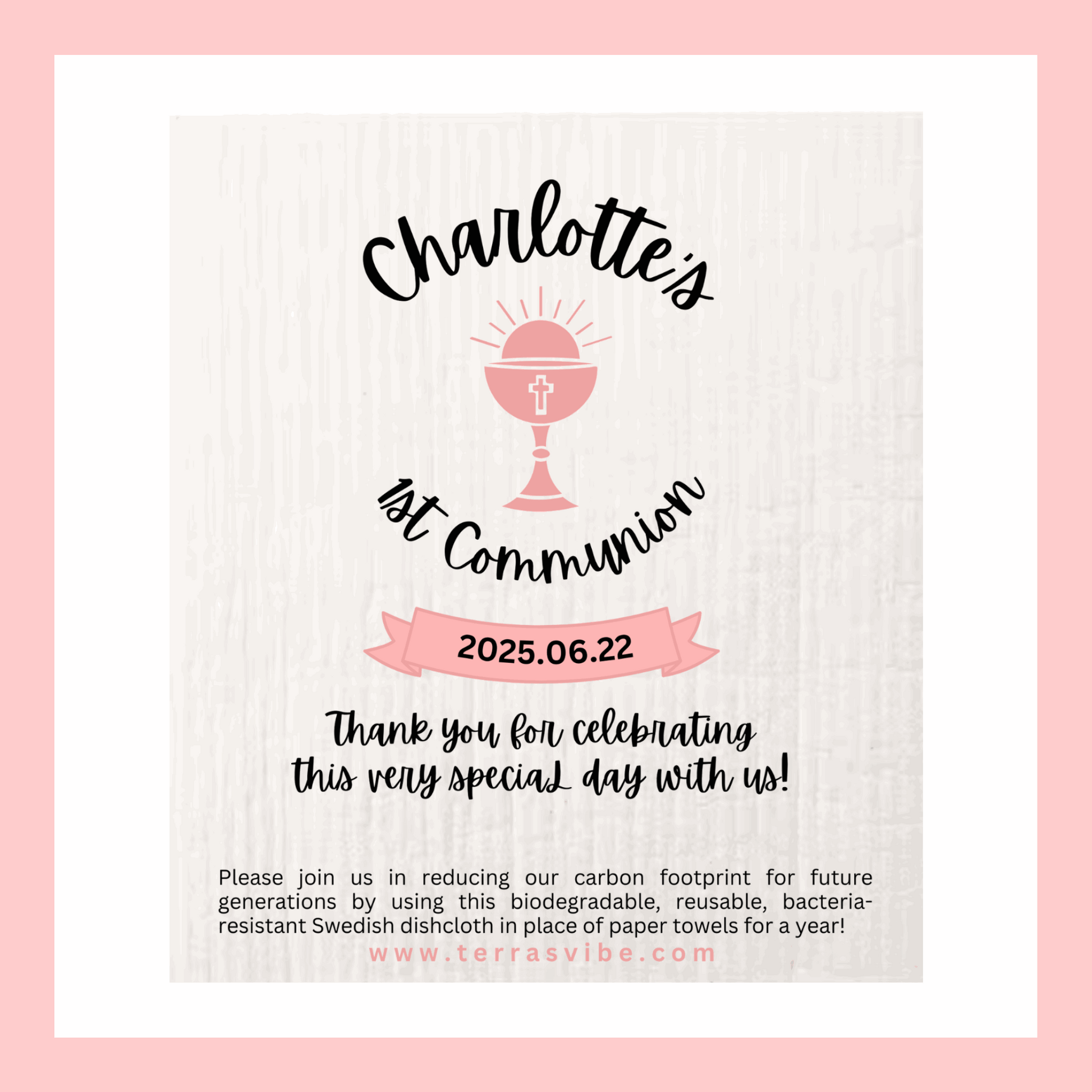 1st COMMUNION FAVOUR ~ PERSONALIZED ~ [pink or blue]