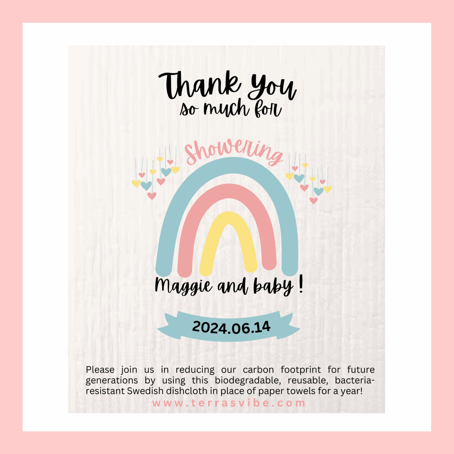BABY SHOWER  FAVOUR ~ PERSONALIZED