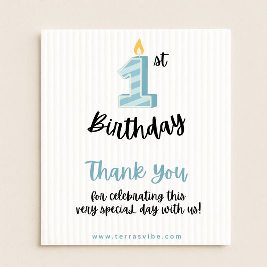 1st birthday swedish dishcloth party favor