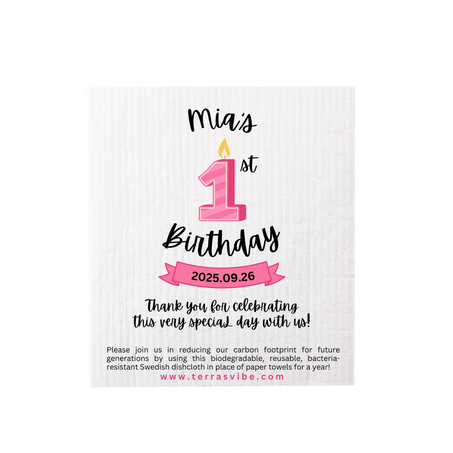 1st BIRTHDAY PARTY FAVOR ~ PERSONALIZED ~ [pink or blue]