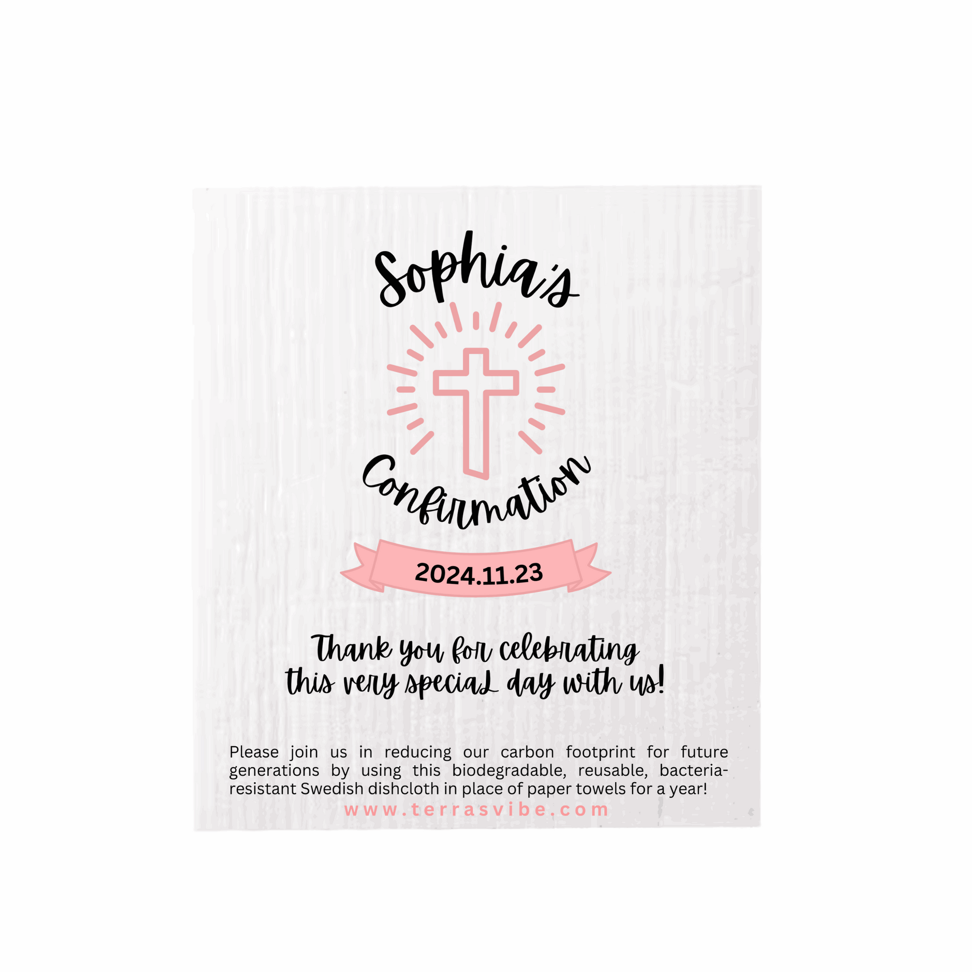 CONFIRMATION FAVOUR ~ PERSONALIZED  [pink or blue]