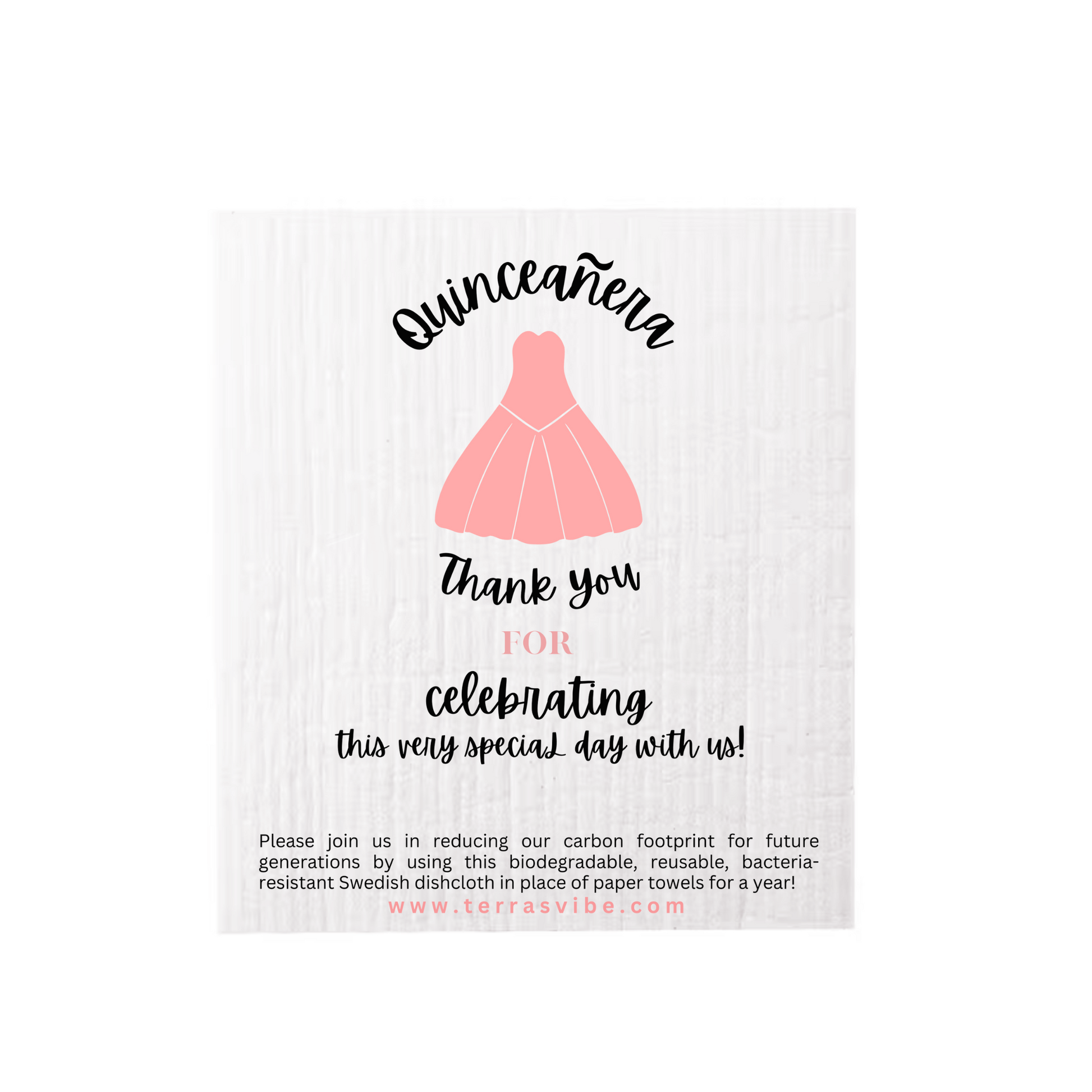 Quinceanera Dishcloth Favor | Quinceanera Swedish Favor | Terra's Vibe