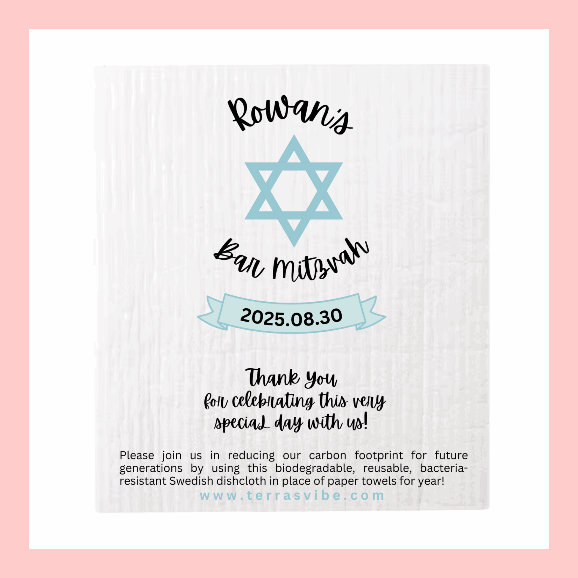 BAT or BAR MITZVAH FAVOUR ~ [pink or blue]