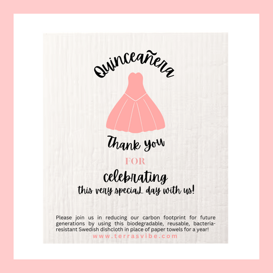 QUINCEANERA FAVOR ~ Swedish Dishcloth
