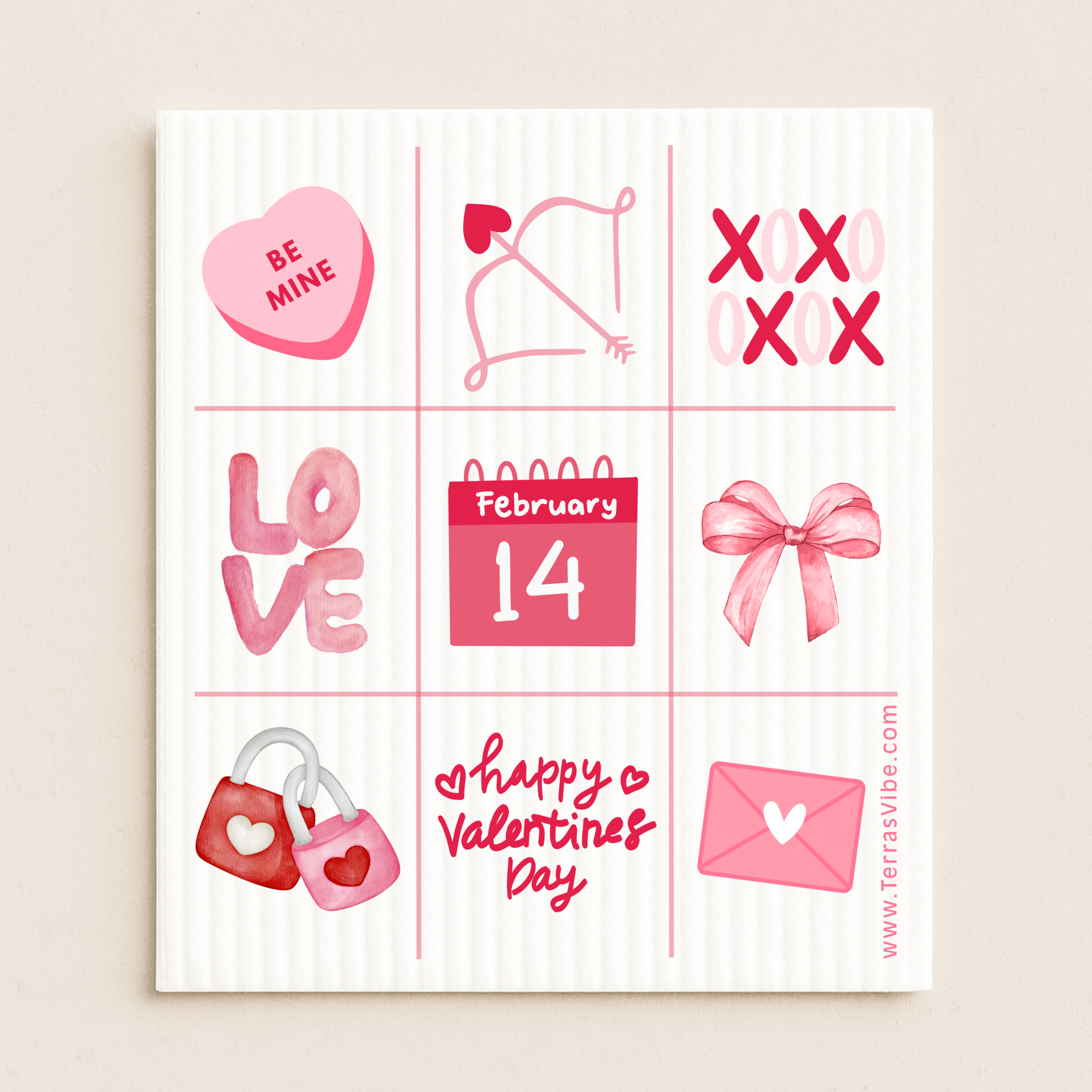 Valentine's Day Swedish dishcloth eco friendly kitchen gift