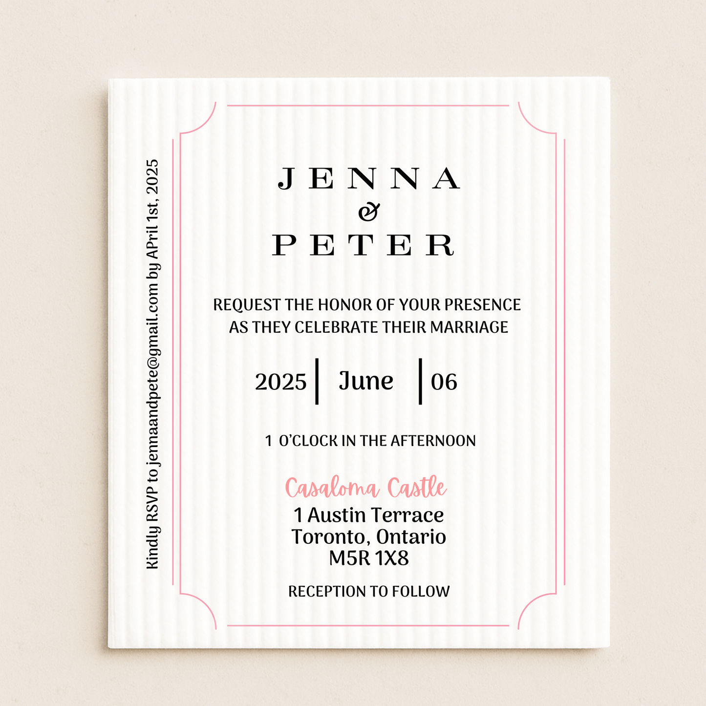 25 WEDDING INVITATIONS - any color