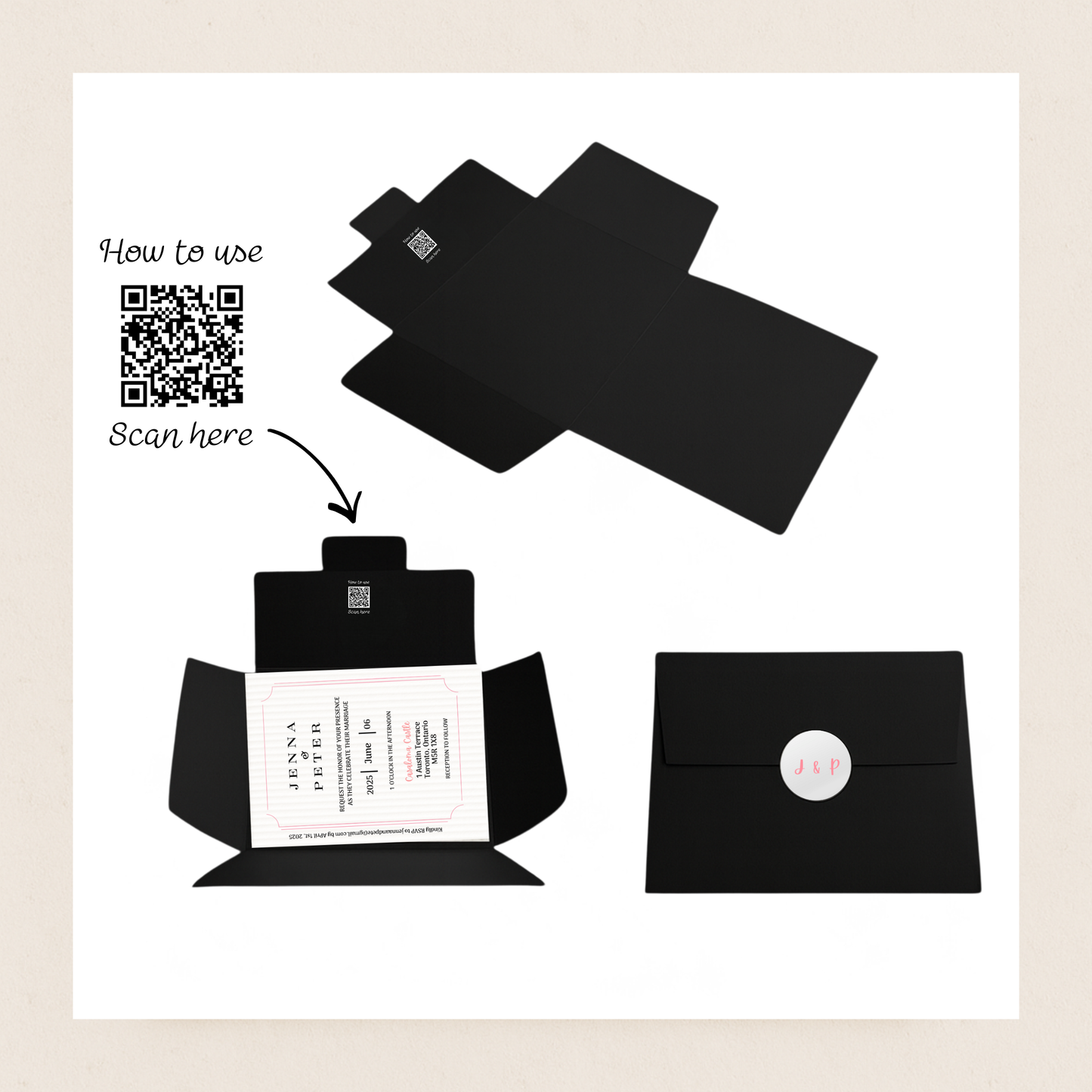 ENVELOPES for Swedish Cloths [black, white or peach]