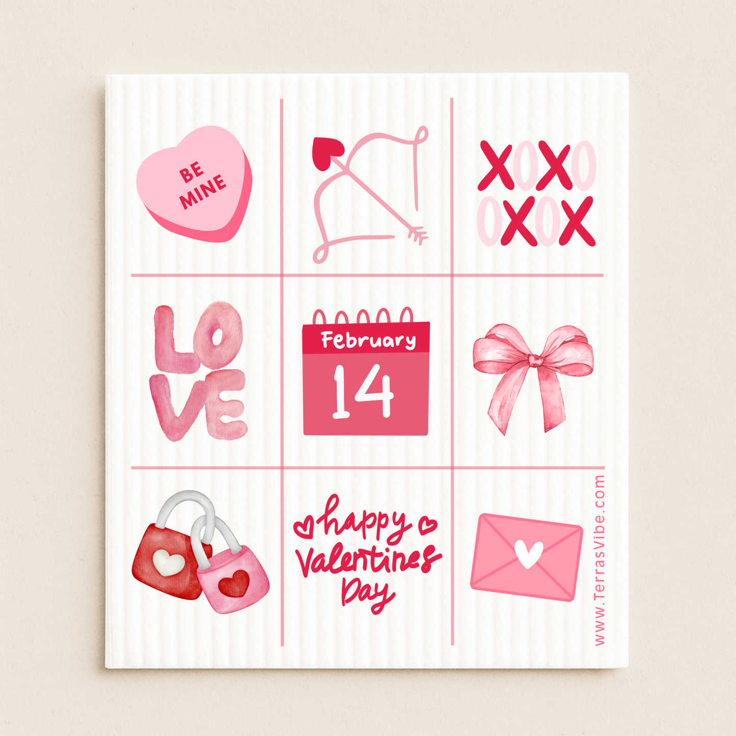 Valentine's Day Swedish dishcloth eco friendly kitchen gift